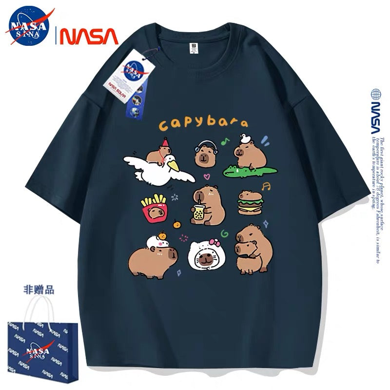 Cute Animals Capybara Style T-Shirt Series | Happy & Fun Daily Part1 - Kawaii Fashion Items for Child & Adult Matching outfits for Parents and Children