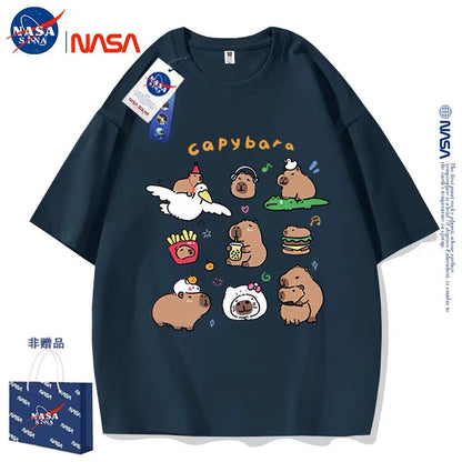 Cute Animals Capybara Style T-Shirt Series | Happy & Fun Daily Part1 - Kawaii Fashion Items for Child & Adult Matching outfits for Parents and Children