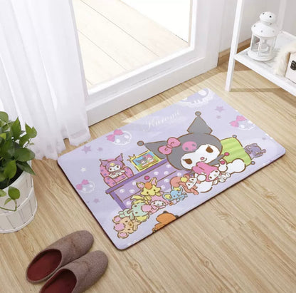 Japanese Cartoon Kuromi Soft Floor Mat | Sweet & Lolita - Kawaii Room Decoration items Cute Things