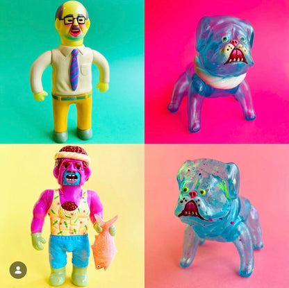 Japan Artist Dehara | Tosa Dog Inu Transparent Sky Blue Version - 50pcs Limited Worldwide Sofubi Figure Soft Vinyl Rare