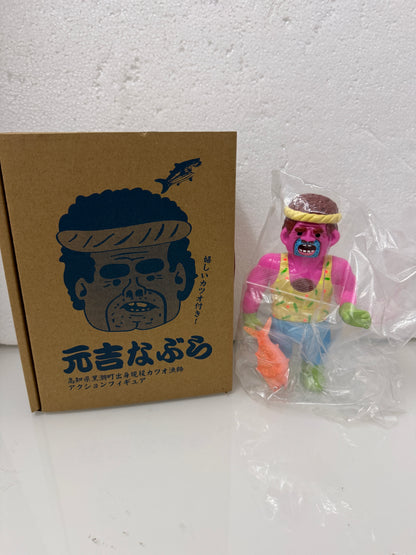 Japan Artist Dehara | Fisherman Hot Pink Neon Version - 50pcs Limited Worldwide Sofubi Figure Soft Vinyl Rare