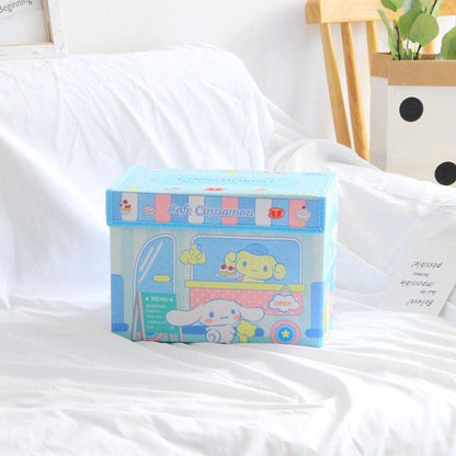 Japanese Cartoon Desert Food Car Storage Box with Cover | Hello Kitty My Melody Little Twin Stars Cinnamoroll Tuxedosam Sanrio Friends - Bedroom Girl Gift
