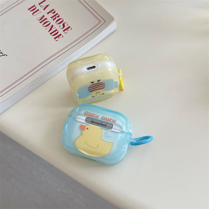 Japanese Cartoon Fun Pastel Colour Chick Duck Honey Bee Dinosaur - AirPods AirPodsPro AirPods3 Case Orange Yellow Blue Green