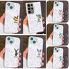 Japanese Cartoon Pokemon Matt & Silver Case Eevee Evolution | Eevee Vaporeon Espeon Umbreon Leafeon Glaceon Sylveon 7 Styles - Phone Case Samsung Galaxy S26 S25 S24 S23 S22 S21 FE Ultra Edge