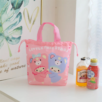 Japanese Cartoon with Friends Tidy Up Bag | Hello Kitty My Melody Kuromi Cinnamoroll Pompompurin Pochacco Little Twin Stars Hangyodon - Little Lunch Bag