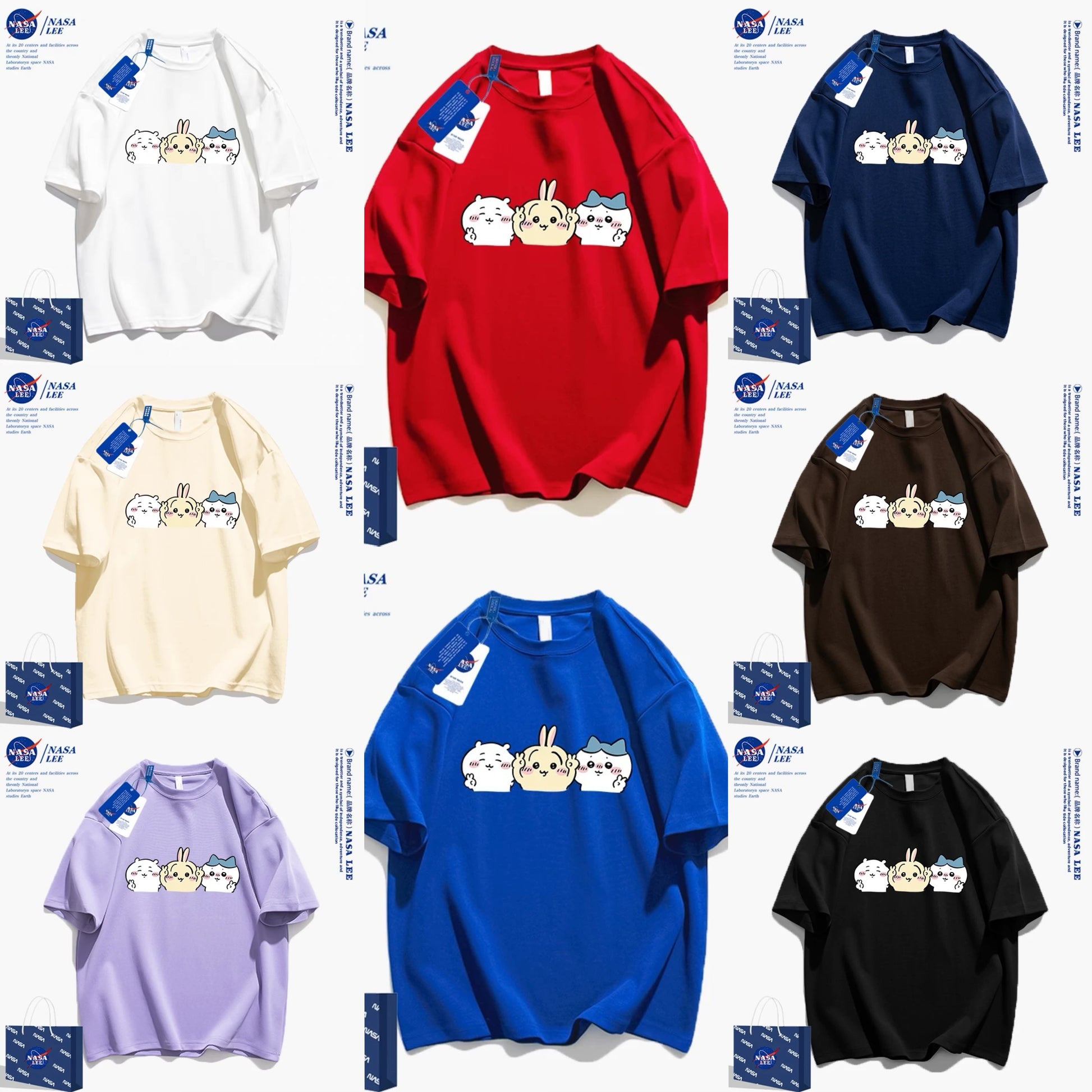 Japanese Cartoon ChiiKawa Casual Style T-Shirt Series | Chiikawa Hachiware Usagi Yeah - Kawaii Fashion Items