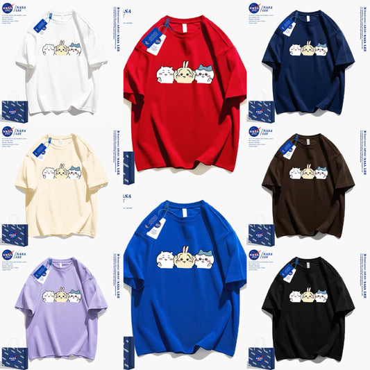 Japanese Cartoon ChiiKawa Casual Style T-Shirt Series | Chiikawa Hachiware Usagi Yeah - Kawaii Fashion Items