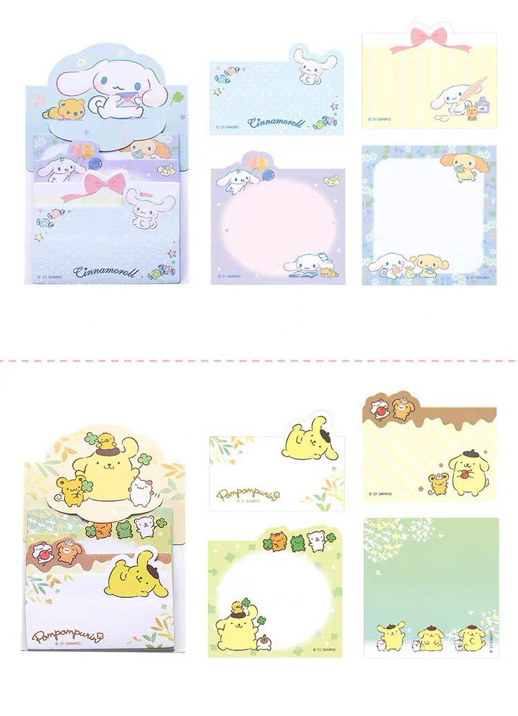 Sanrio Japan 4 Styles Mini Memo Pad | Hello Kitty Little Twin Stars My Melody Kuromi Cinnamoroll Pompompurin - 60Sheets