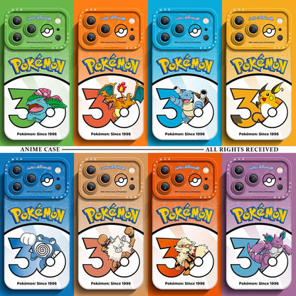 Japanese Cartoon Pokemon Silicone Case Pokemon 30 Anniversary Version Part3 | Venusaur Charmander Blastoise Raichu Poliwrath Primeape Arcanine Nidoking 8 Styles - iPhone Case PLUS SE2 XS XR X 11 12 13 14 15 16 16e 17 17e Pro Promax 12mini 13mini