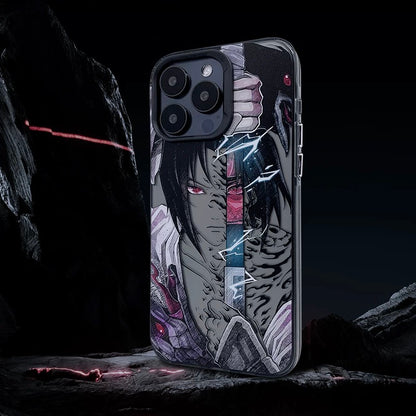 Japanese Anime Naruto Ninja | Laser Sakura with Sword - iPhone Case 7 8 PLUS SE2 XS XR X 11 12 13 14 15 16 Pro Promax SE3 SE2