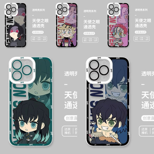 Japanese Anime Kimetsu no Yaiba Demon Slayer Cute Style | Kibutsuji Muzan Douma Akaza Hakuji Tokito Muichiro Inosuke - Phone Case Samsung Galaxy S26 S25 S24 S23 S22 S21 FE Ultra
