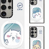 ちいかわ アクリルスマホケース | ちいかわ ハチワレ うさぎ 飛行機 窓 搭乗 旅行 - Samsung Galaxy S25 S24 S23 Ultra 用スマホケース