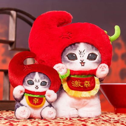 Japan Mofusand | Mofusand Cat Angry Chili Plush Doll & Keychain - Kawaii items Room Decoration Doll