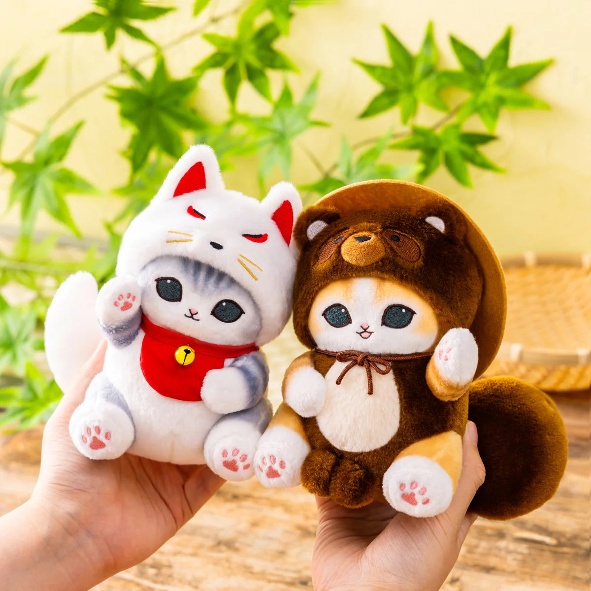 Japan Mofusand | Mofusand Cat in Inari Fox and Shigaraki Raccoon Cute Plush Doll - Kawaii items Room Decoration Doll