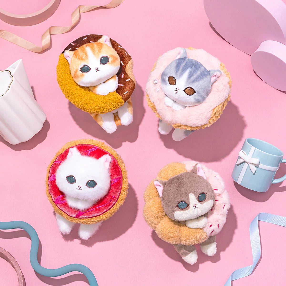 Japan Mofusand Doughnut Series | Mofusand Cat in Doughnut Cute Plush Doll Keychain - Kawaii items Room Decoration Doll
