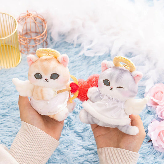Japan Mofusand | Mofusand Cat Cupid Angel Cat Plush Doll Keychain - Kawaii items Room Decoration Doll