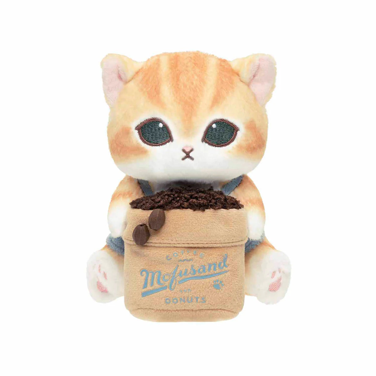 Japan Mofusand | Mofusand Cat Holding Coffee Cup and Donuts Desktop Hanging Plush Doll - Kawaii items Room Decoration Doll