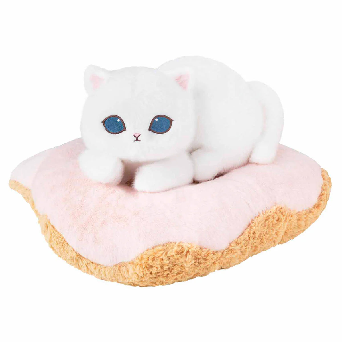 Japan Mofusand | Mofusand Cat White Cat on Donut Cushion Large Plush Doll - Kawaii items Room Decoration Doll