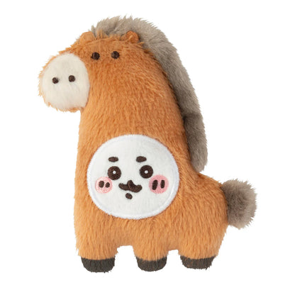 Japan ChiiKawa Horse Year | ChiiKawa Hachiware Usagi in Horse Costume Plush Badge Set - Kawaii Items Room Decoration Dolls