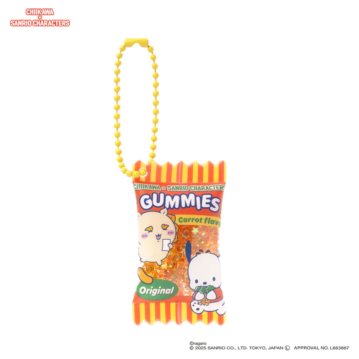 Japan ChiiKawa Kiramekko X Sanrio Series | ChiiKawa Hachiware Usagi Momonga Shisa Crab Cute Supermarket Shaka Shaka Snack Keychain - Kawaii items Room Decoration