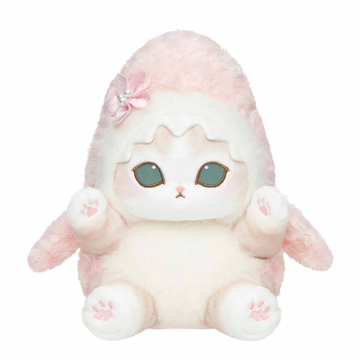 Japan Mofusand | Mofusand Cat Wearing Sakura Flower Shark Cute Plush Doll Keychain - Kawaii items Room Decoration Doll