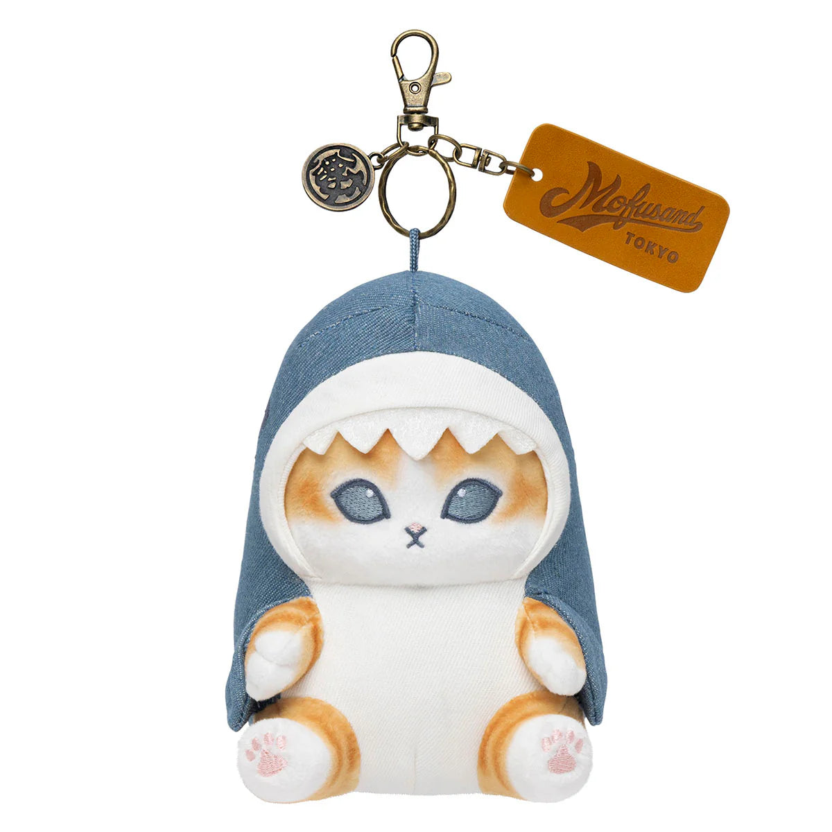 Japan Mofusand Sea Animals Series | Mofusand Cat in Denim Shark Costume Cute Plush Doll Keychain - Kawaii items Room Decoration Doll