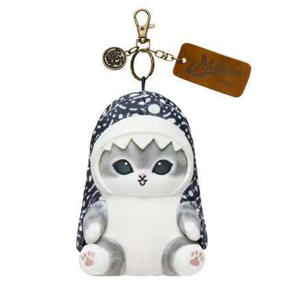 Japan Mofusand Sea Animals Series | Mofusand Cat in Denim Shark Costume Cute Plush Doll Keychain - Kawaii items Room Decoration Doll