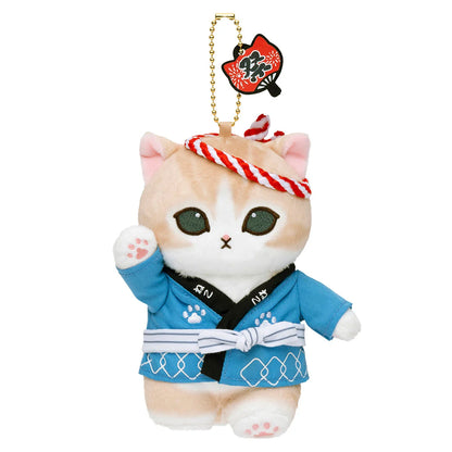 Japan Mofusand | Festival Mofusand Cat Wearing Happi Coat Cute Mascot Plush Doll Keychain - Kawaii items Room Decoration Doll