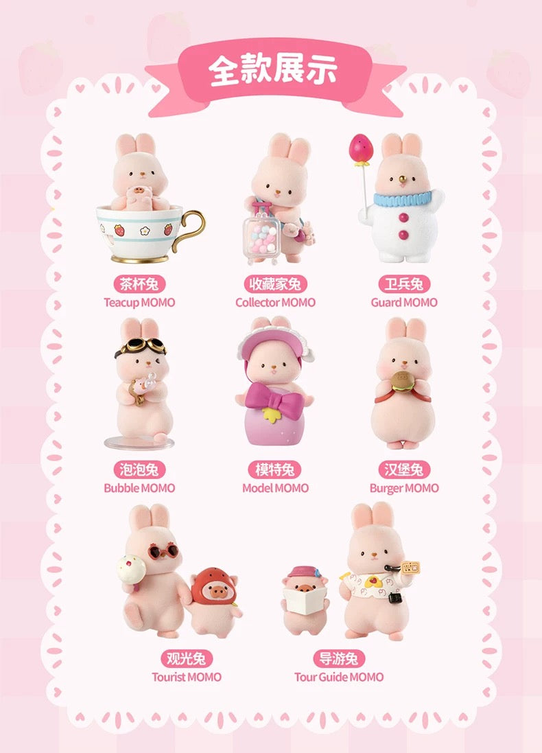 Momo with Bunny Kawaii Lovely Characters | Strawberry Town -Toy Collection Mystery Blind Box