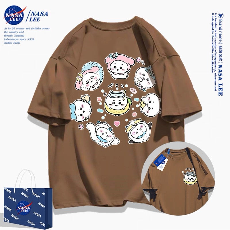 Japanese Cartoon ChiiKawa Casual Style T-Shirt Series | Sanrio Chiikawa Hachiware Momonga - Kawaii Fashion Items