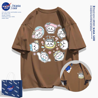 Japanese Cartoon ChiiKawa Casual Style T-Shirt Series | Sanrio Chiikawa Hachiware Momonga - Kawaii Fashion Items