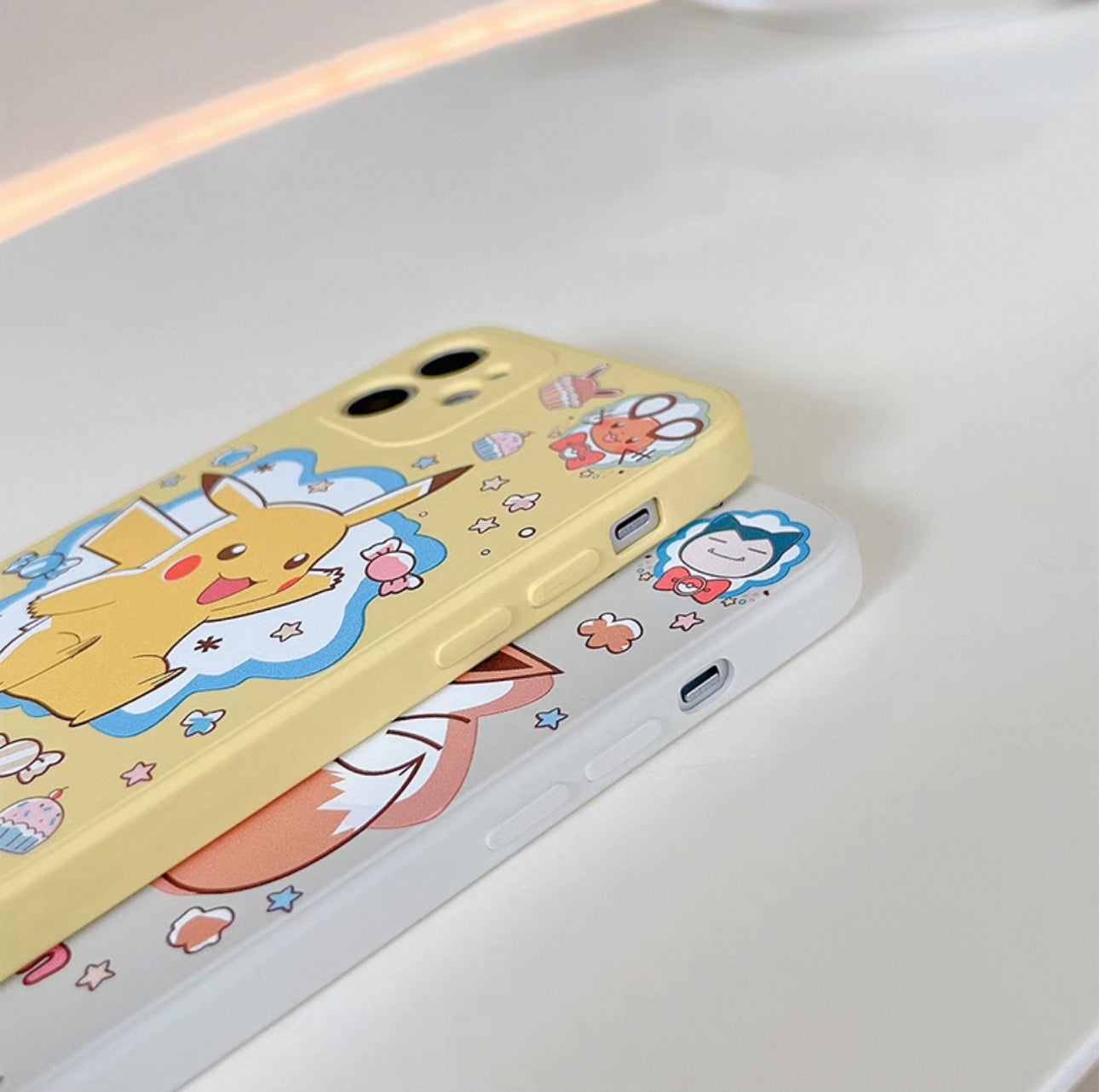 Japanese Cartoon Pokemon Hand Drawing Version | Pikachu Eevee Colour Case - iPhone Case 7 8 PLUS SE2 XS XR X 11 12 13 14 15 16 Pro Promax 12mini 13mini KawaiiGiftLand