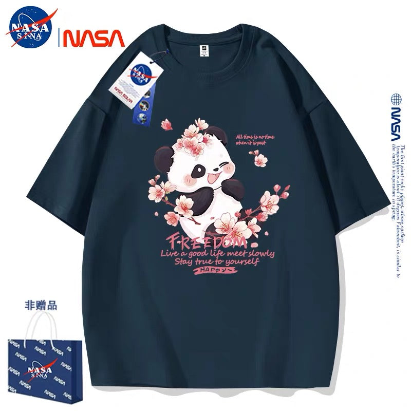 Cute Animals Panda Style T-Shirt Series | Smile Panda with Flower Part1 - Kawaii Fashion Items for Child & Adult Matching outfits for Parents and Children