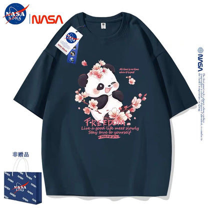 Cute Animals Panda Style T-Shirt Series | Smile Panda with Flower Part1 - Kawaii Fashion Items for Child & Adult Matching outfits for Parents and Children