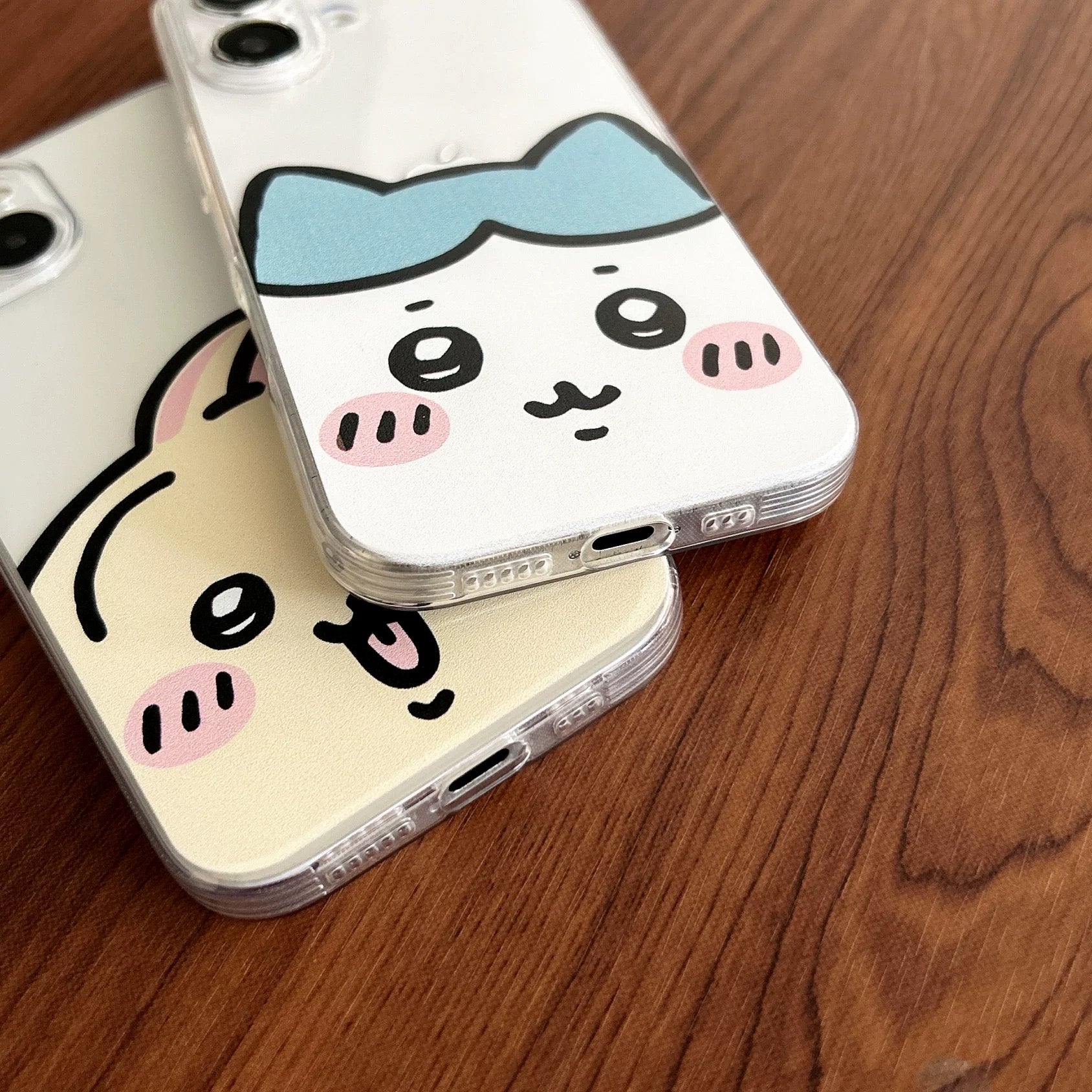 Japanese Cartoon Chiikawa | ChiiKawa Hachiware Usagi Happy Soft Clear Case - iPhone Case 11 12 13 14 15 16 17 ProMax Pro Plus