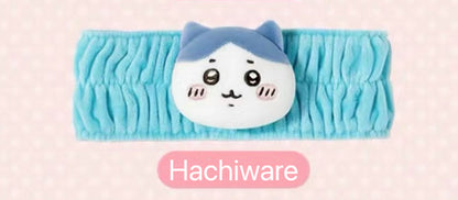 ChiiKawa X Miniso | Hachiware Full Set 9pcs items Mini Plush Doll Keychain Headband Neck Pillow Bag - Kawaii items Room Decoration doll