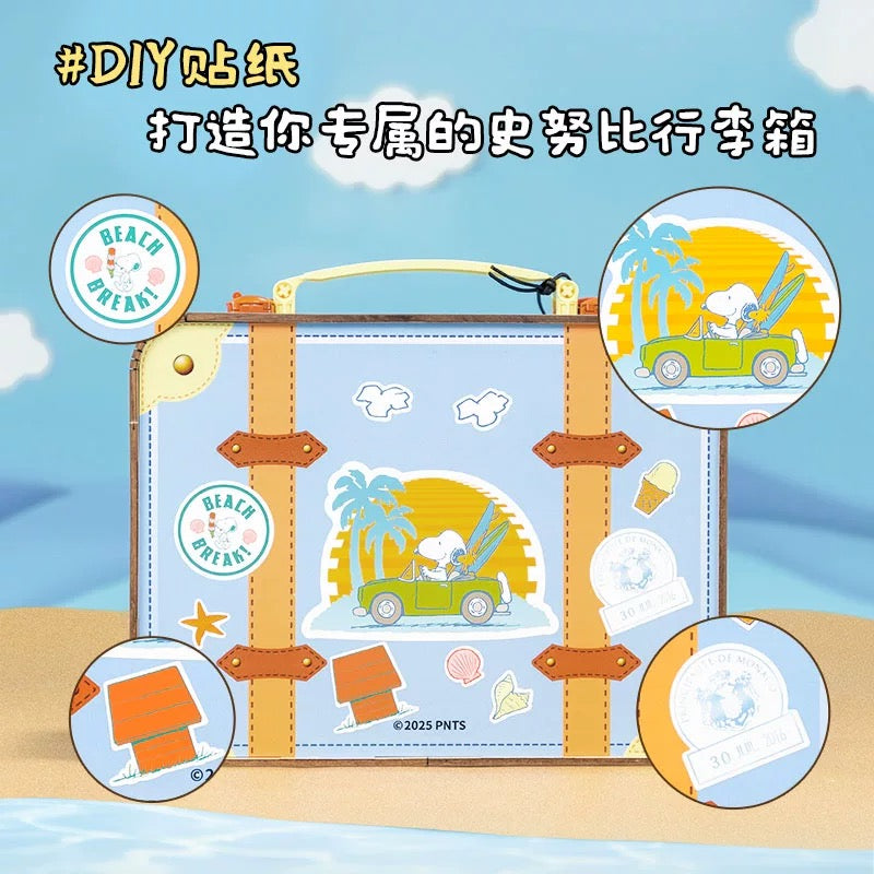 Pan Tasy x Peanut | Summer Travel Suitcase White Dog and Friends - Lovely Dog and Yellow Birds Building Blocks Toy Collections