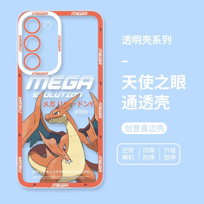 Japan Cartoon Pokemon Mega Evolution | Rayquaza Lucario Gengar Charizard X Y Tyranitar Scizor Metagross - Phone Case Samsung Galaxy S26 S25 S24 S23 S22 S21 FE Ultra Edge