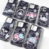 Japanese Cartoon Sanrio Black Winter Classic Dress Up Laser Case | Hello Kitty Little Twin Stars My Melody Kuromi Cinnamoroll Hangyodon Bad Badtz Maru 7 Styles - iPhone Case 11 12 13 14 15 16 16e 17 17e Pro Promax
