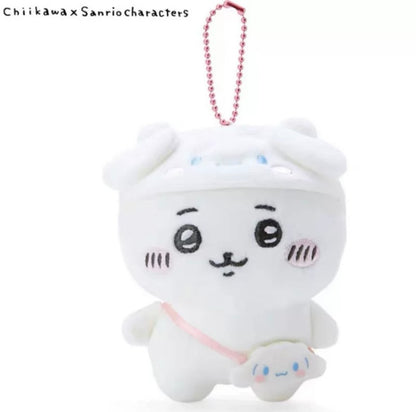 Japan ChiiKawa X Sanrio | ChiiKawa Hachiware Usagi Momonga My Melody Kuromi Cinnamoroll Pompompurin - Plush Doll 20cm Keychain 10cm