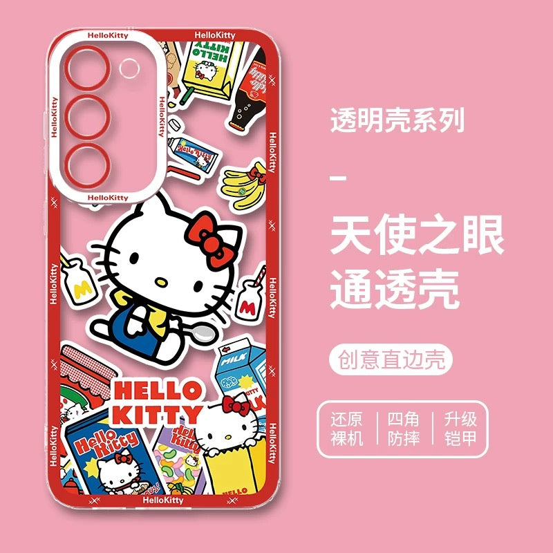 Japanese Cartoon Hello Kitty | Vintage Kitty Red Version - Phone Case Samsung Galaxy S26 S25 S24 S23 S22 S21 FE Ultra Edge