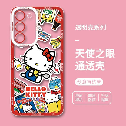 Japanese Cartoon Hello Kitty | Vintage Kitty Red Version - Phone Case Samsung Galaxy S26 S25 S24 S23 S22 S21 FE Ultra Edge