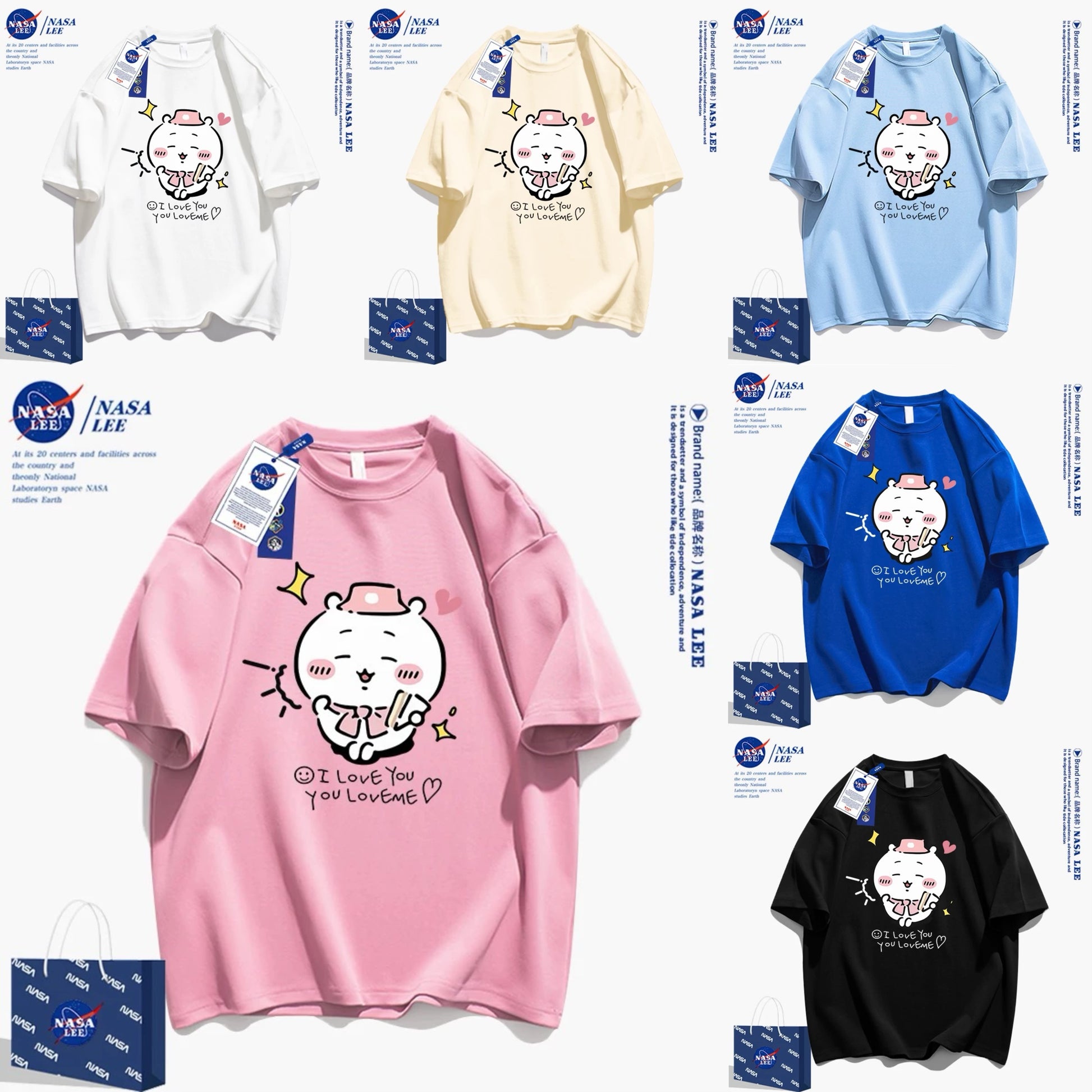 Japanese Cartoon ChiiKawa Casual Style T-Shirt Series | Chiikawa Happy Picnic - Kawaii Fashion Items