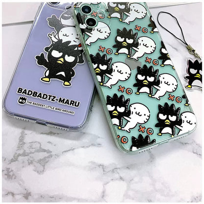 Japanese Cartoon iPhone Case with Strap | Bad Badtz Maru with friends yeah Full Screen - iPhone CasePhone Case  7 8 PLUS SE2 XS XR X 11 12 13 14 15 16 Pro Promax 12mini 13mini