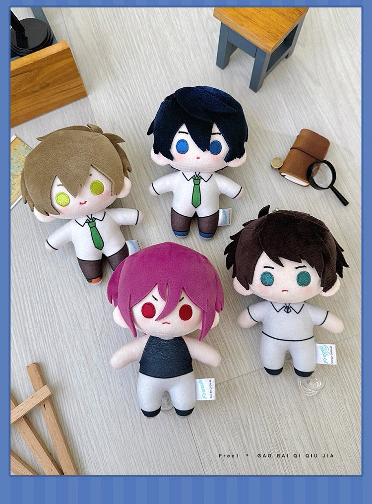 Japanese Anime Free! Iwatobi Swim Club Uniform Keychain | Haruka Makoto Rin Sosuke Cute Kawaii 10cm Q Bean Doll - Cute Kawaii Item