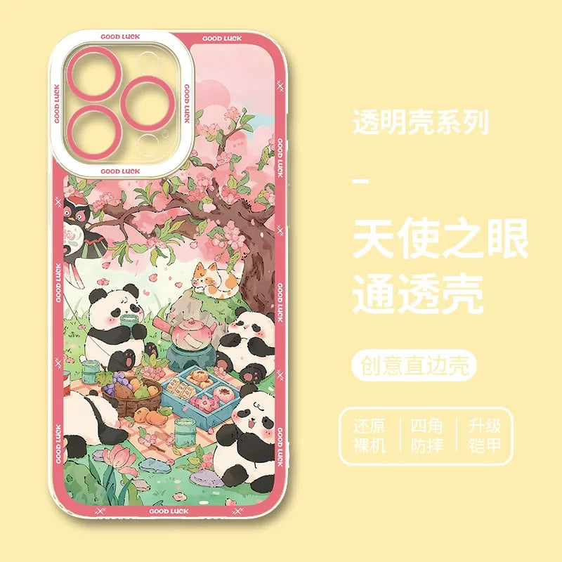 Cute Animal Panda | Season Times - iPhone Case PLUS SE2 XS XR X 11 12 13 14 15 16 16e 17 17e Pro Promax 12mini 13mini