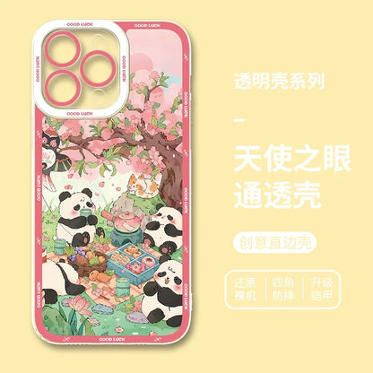 Cute Animal Panda | Season Times - iPhone Case PLUS SE2 XS XR X 11 12 13 14 15 16 16e 17 17e Pro Promax 12mini 13mini