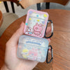 カナヘイの小動物 | うとうとパーティー パジャマ ピンクのうさぎと白い鳥 - AirPods AirPodsPro AirPods3 ケース ピンク＆ホワイト