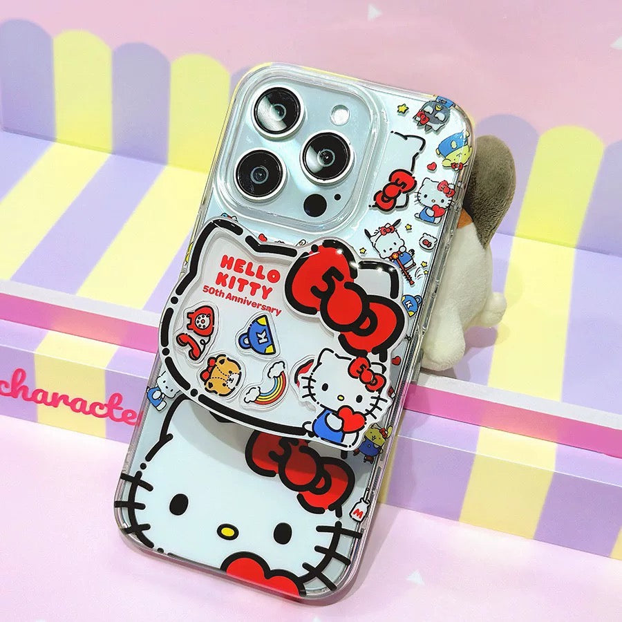 Japanese Cartoon Sanrio with friends Hello Kitty 50th Anniversary Mobile Phone Airbag Holder - Kawaii items Phone Cute Accessories