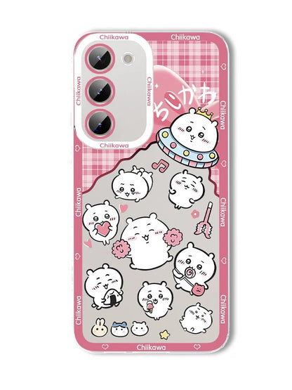 Japanese Cartoon ChiiKawa UFO Version Clean Case | Chiikawa Hachiware Usagi Momonga - Phone Case Samsung Galaxy S26 S25 S24 S23 S22 S21 FE Ultra Edge